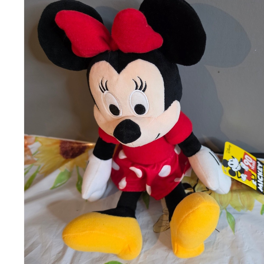 Disney Minnie Mouse Plush Kohl's Cares Mickey 90 Years True Original Red Dress